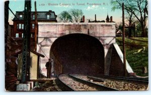 PROVIDENCE, RI Rhode Island ~ RAILROAD TUNNEL Western Entrance 1912 Postcard