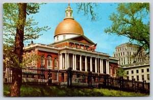 State View~Boston Massachusetts~State House On Beacon Hill~Vintage Postcard