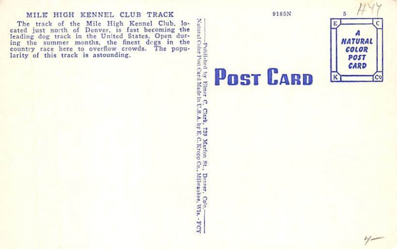 Mile High Kennel Club Track Denver, Colorado USA