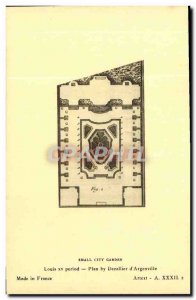 Postcard Old City Garden Small Louis XV period by Dezallier Map of Argenville