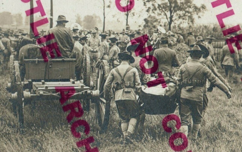 Fort Benjamin Harrison INDIANA RPPC c1910 FUNERAL SOLDIER U.S. Army WW1 COFFIN