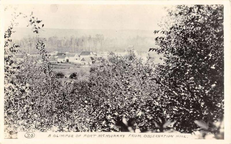 Fort McMurray Alberta Canada Birdseye View Of City Real Photo Postcard K7876567