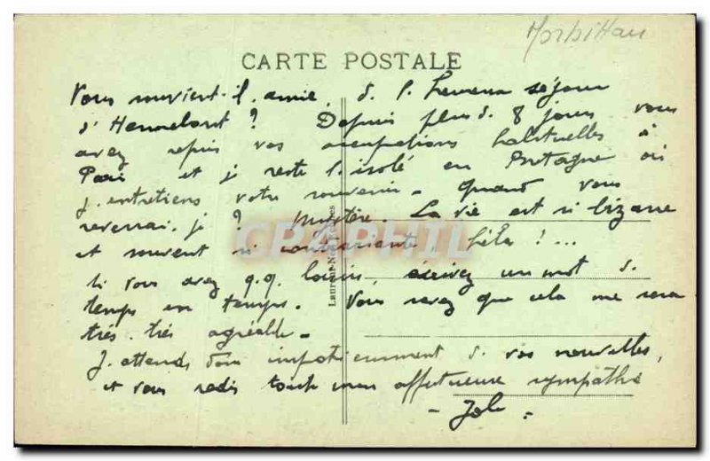 Old Postcard Hennebont Prison