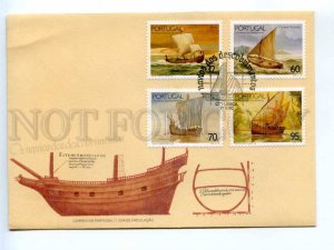 417822 PORTUGAL 1990 year First Day COVER sailing ships set FDC