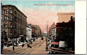 Albany New York NY, North Pearl St. From State Street, Bldgs, Vintage Postcard