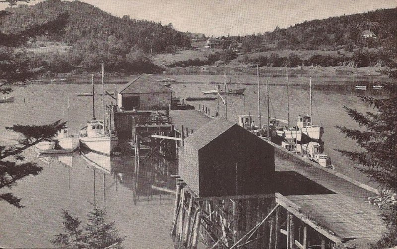 Lord's Cove NB CANADA 1940s Deer Island, Fishing Boat, Ship, Harbor, Wharf