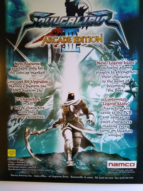 Soul Calibur III Arcade FLYER Original Video Game Art  2005 Vintage Retro 