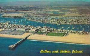 USA Balboa and Balboa Island Newport Beach Vintage Postcard 07.42