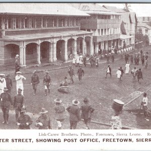 c1910s Freetown, Sierra Leone Gloucester Street Post Office Colonial Era PC A343