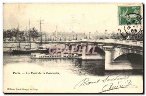 Old Postcard Paris Le Pont de la Concorde Boats