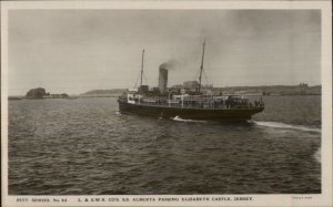 L&SWR Co Steamship SS Alberta at Jersey Pitt Series c1910 Real Photo Postcard