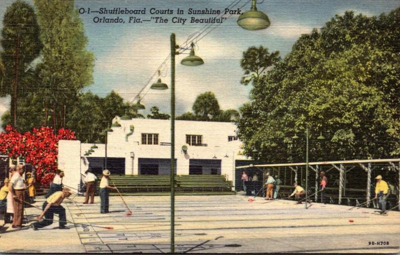 Florida Orlando Shuffleboard Courts In Sunshine Park 1960 Curteich