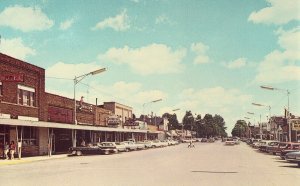 Street Scene - Grayling, Michigan Postcard Old Cars