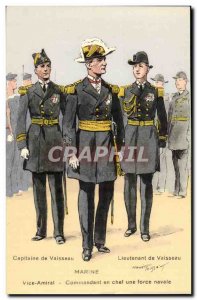 Old Postcard Navy Captain Lieutenant Navy Vice Admiral Navy