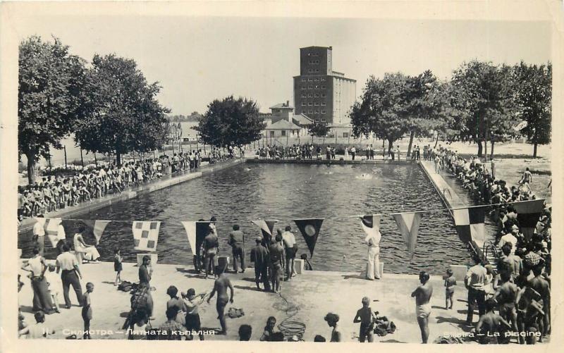 Silistra Bulgaria la piscine swimming pool contest real photo postcard 1962