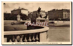 Old Postcard Corsica Ajaccio Corsica Place the diamond and the monument of Na...