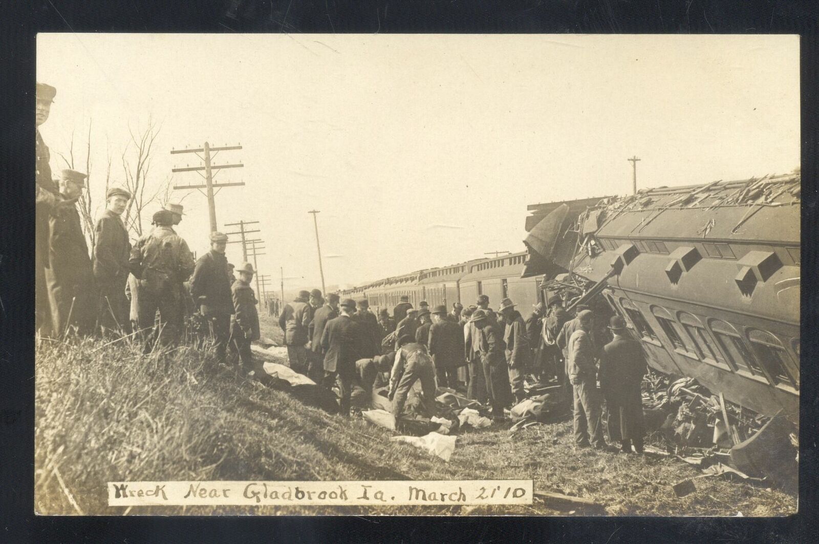 Rppc Gladbrook Iowa Railroad Train Wreck 1910 Disaster Real Photo