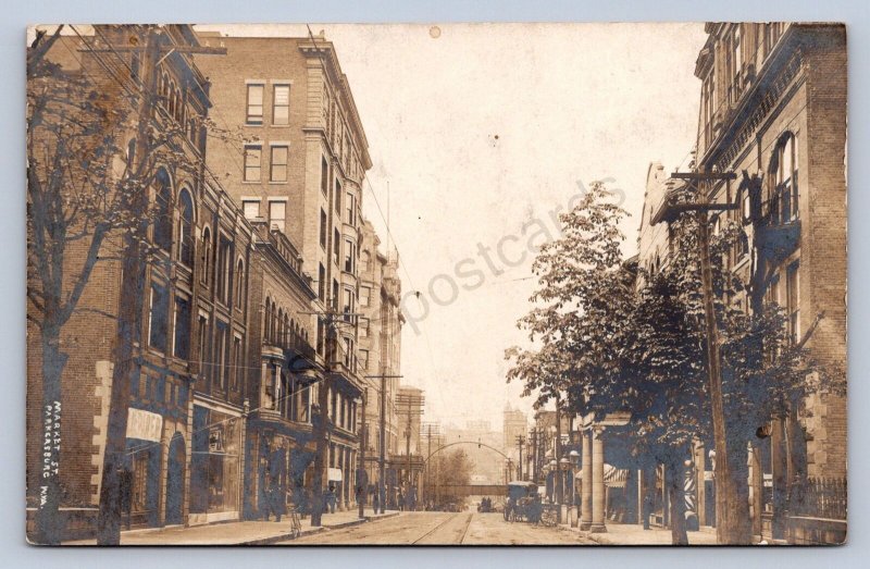 J87/ Parkersburg West Virginia RPPC Postcard c1910 Market Street Stores 433