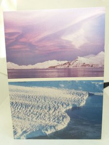 South Georgia Sunset Norden Skjold Glacier Vintage MV Postcard 1984 J R Milne