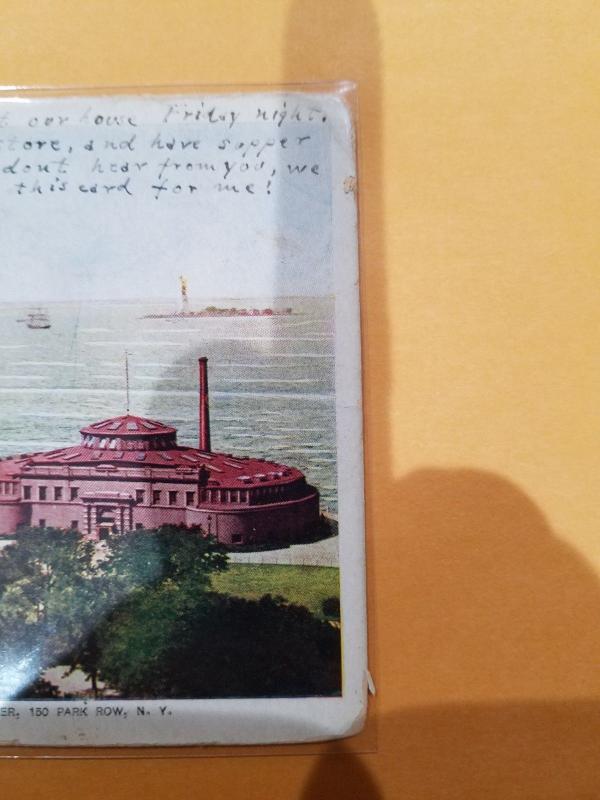 Antique Postcard, Battery and New York Harbor