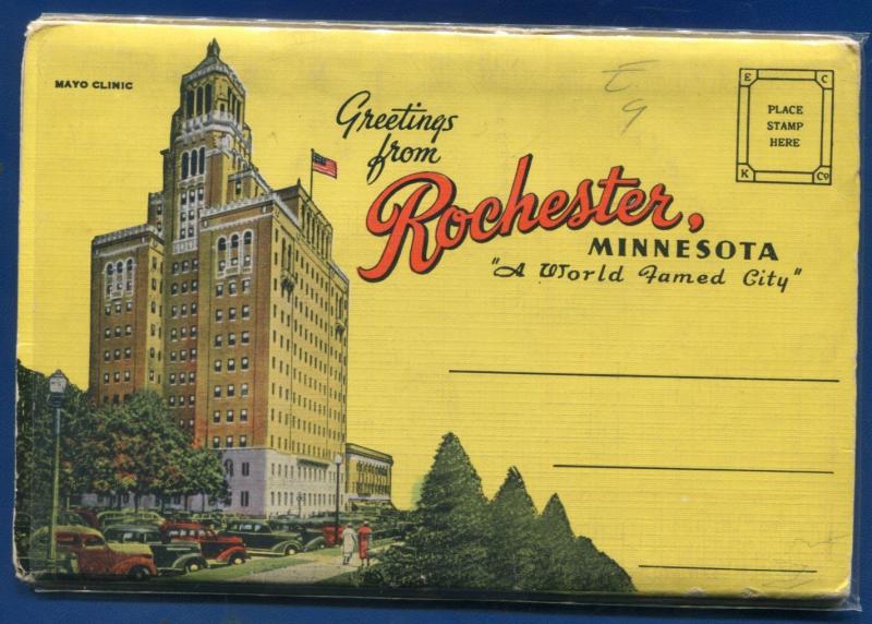 Lot of 2 Rochester Minnesota mn postcard folders FREE SHIP
