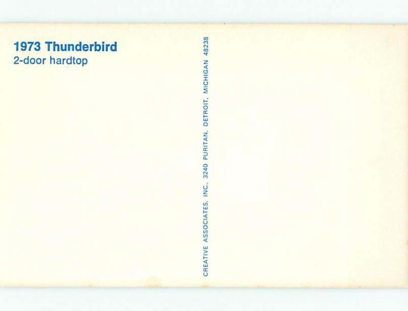 Unused 1973 postcard ad FORD THUNDERBIRD TWO-DOOR HARDTOP CAR k9001