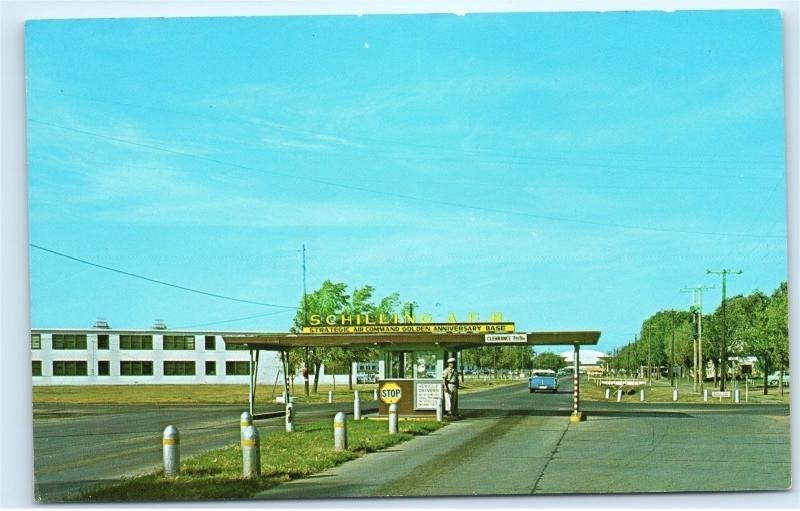 *Entrance Schilling Airforce Base Air Force Salina Kansas Vintage Postcard B97