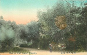 Japan Hand Colored C-1910 Road Mogi Tagami Nagaski Postcard 22-1496