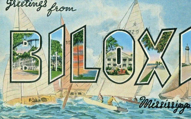 Postcard  Greetings from Biloxi, Mississippi.      T7
