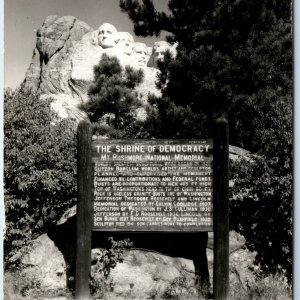 c1950s Black Hills, So. Dak. RPPC Mt. Rushmore Memorial Real Photo Postcard A95