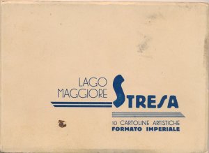 (10 cards) Lake Maggiore, Italy - Lago Maggiore 1937 Folder of 10 Postcards