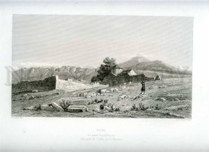 231429 TURKEY Egine mont Panhellenien eglise Saint Nicolas engraving Lemaitre