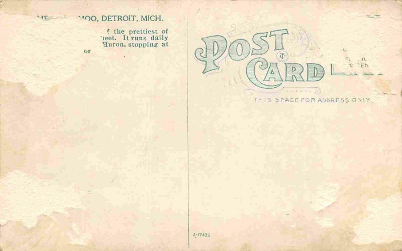 Steamer Tashmoo Full Moon NIght Detroit Michigan 1910c postcard