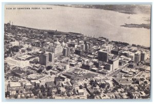 c1910 View of Downtown Peoria Illinois IL Sightseeing Conoco Touraide Postcard