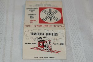 Vonachens Junction Peoria Illinois Railroad 30 Strike Matchbook Cover