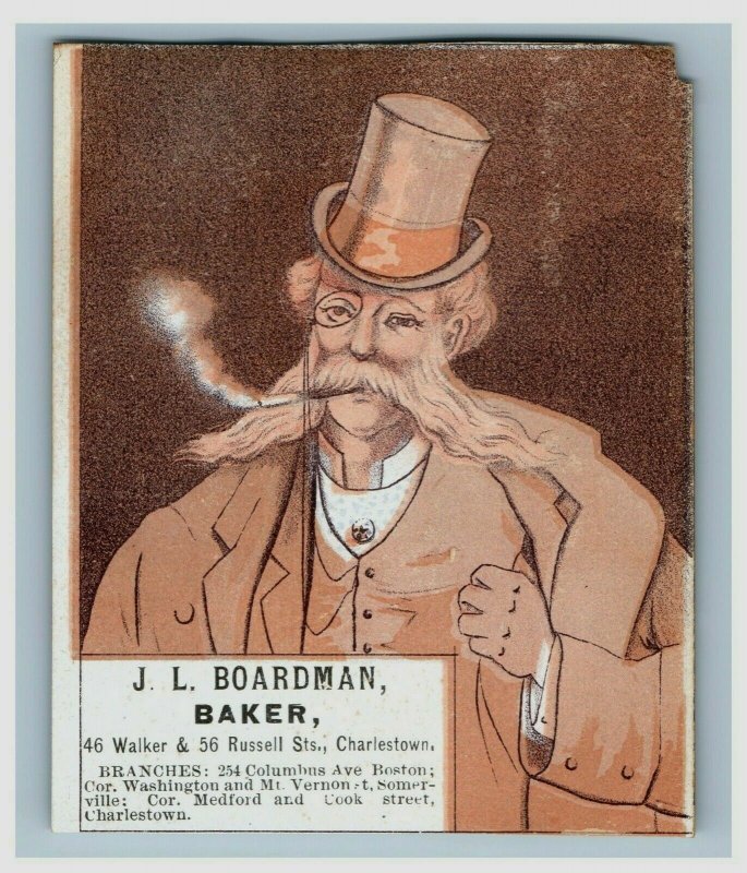 1880's-90's J.L. Boardman Baker People Smoking Cigars Charlestown Lot Of 4 P200