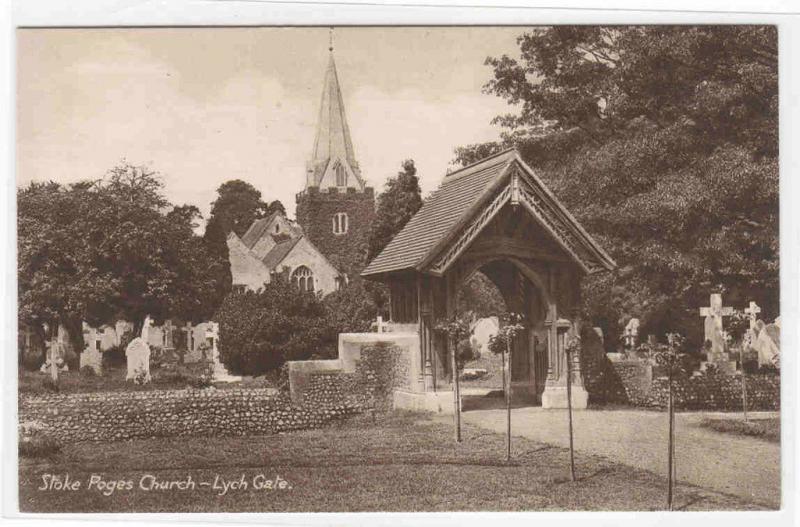 Stoke Poges Church Lych Gate Buckinghamshire UK postcard
