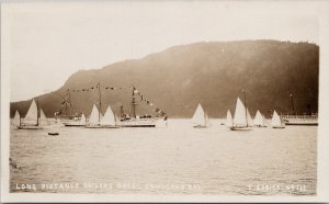 Sailing Race Cowichan Bay BC British Columbia Sail Boats Unused RPPC Postcard H5