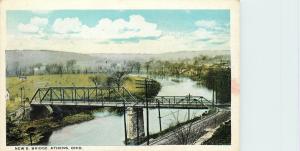 Vintage White Border Postcard; New S. Bridge, Athens OH unposted