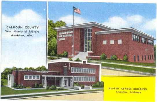 War Memorial Library and Health Center Building Anniston Alabama, AL, Linen