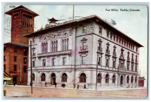 1911 Post Office Building Roadside Pueblo Colorado CO Vintage Posted Postcard 