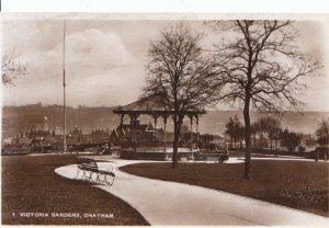 Kent Postcard - Victoria Gardens - Chatham - Real Photograph - Ref 3135A