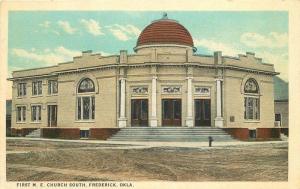 First ME Church 1920s Frederick Oklahoma Tomlinson postcard 7588