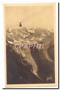 Chamonix Old Postcard Teleferique the Brevent (2525m) and Mont Blanc (4807m)