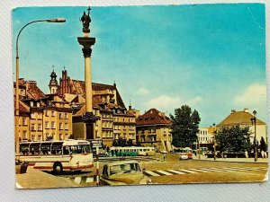 Vintage Postcard 1988 Warsaw, Warszawa, Poland City Center Bus Transport