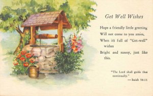 GET WELL WISHES The Lord shall guide thee Isaiah 58:11 Vintage Postcard