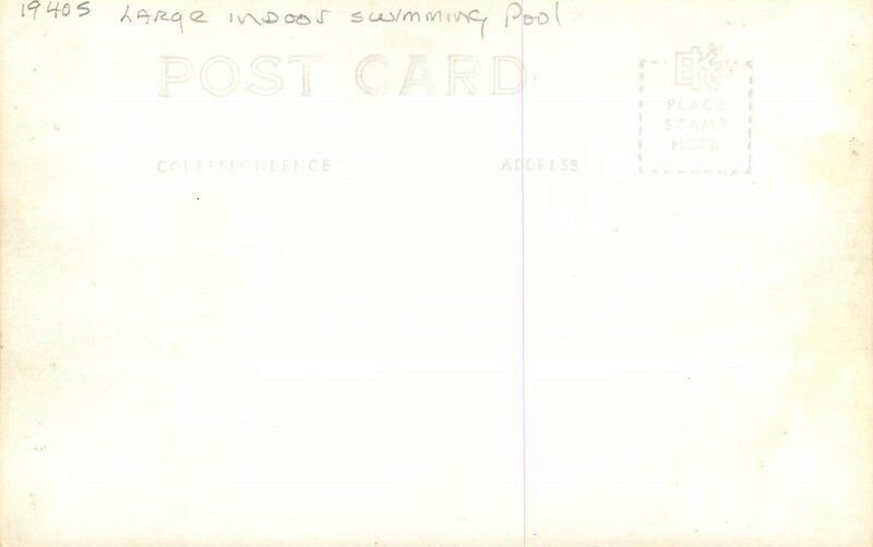 1940s Large Indoor Swimming Pool F-2 Instruction RPPC Photo Postcard 22-9253