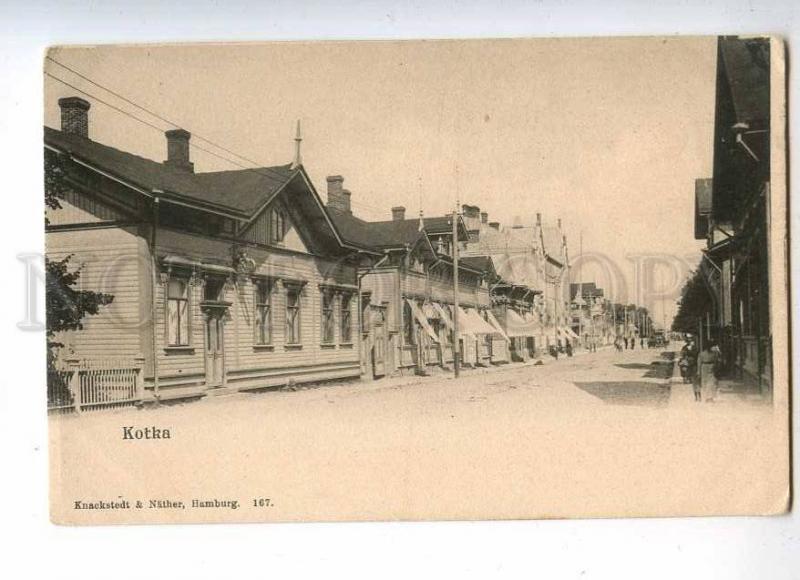 232841 FINLAND KOTKA street Vintage undivided back postcard