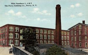 Perry New York Knitting Co Mill Exterior Street View Antique Postcard K19933