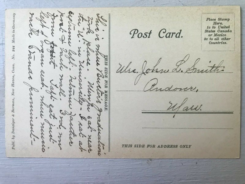 Vintage Postcard 1907-1915 Woolsey Auditorium, Yale U., New Haven, Connecticut